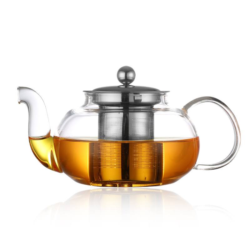 Coffee Tea Sugar Canister Set - 600/800ml Heat Resistant Glass Teapot Flower