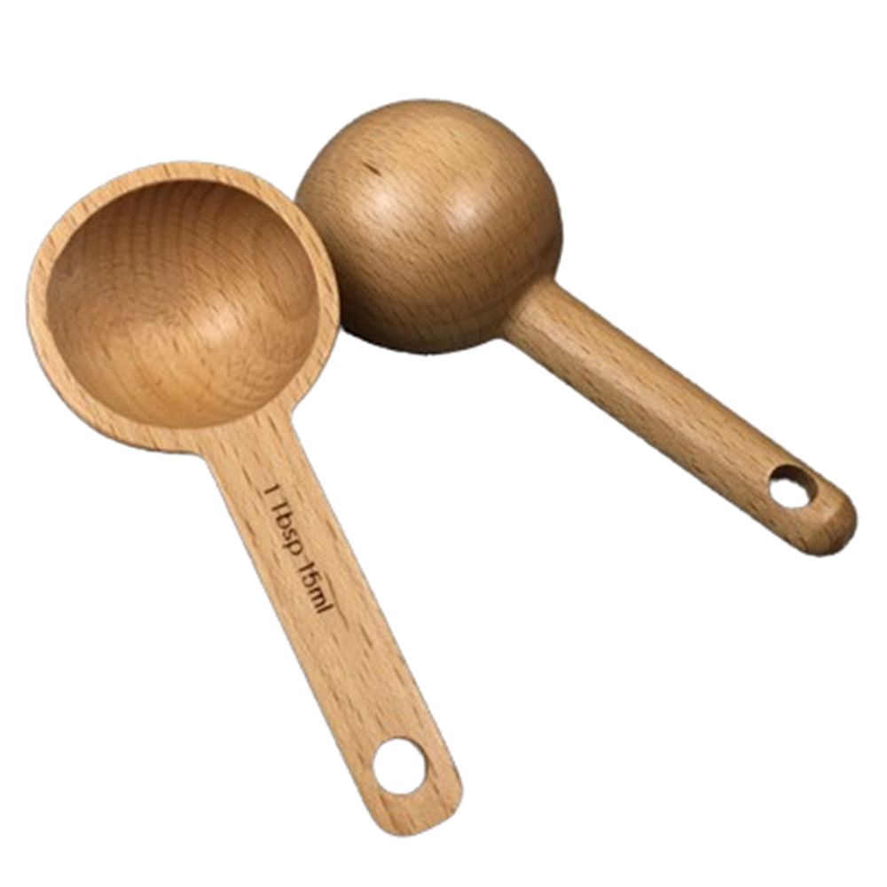 Coffee Tea And Bean - Portable Tablespoon Measuring Spoon Walnut Wooden