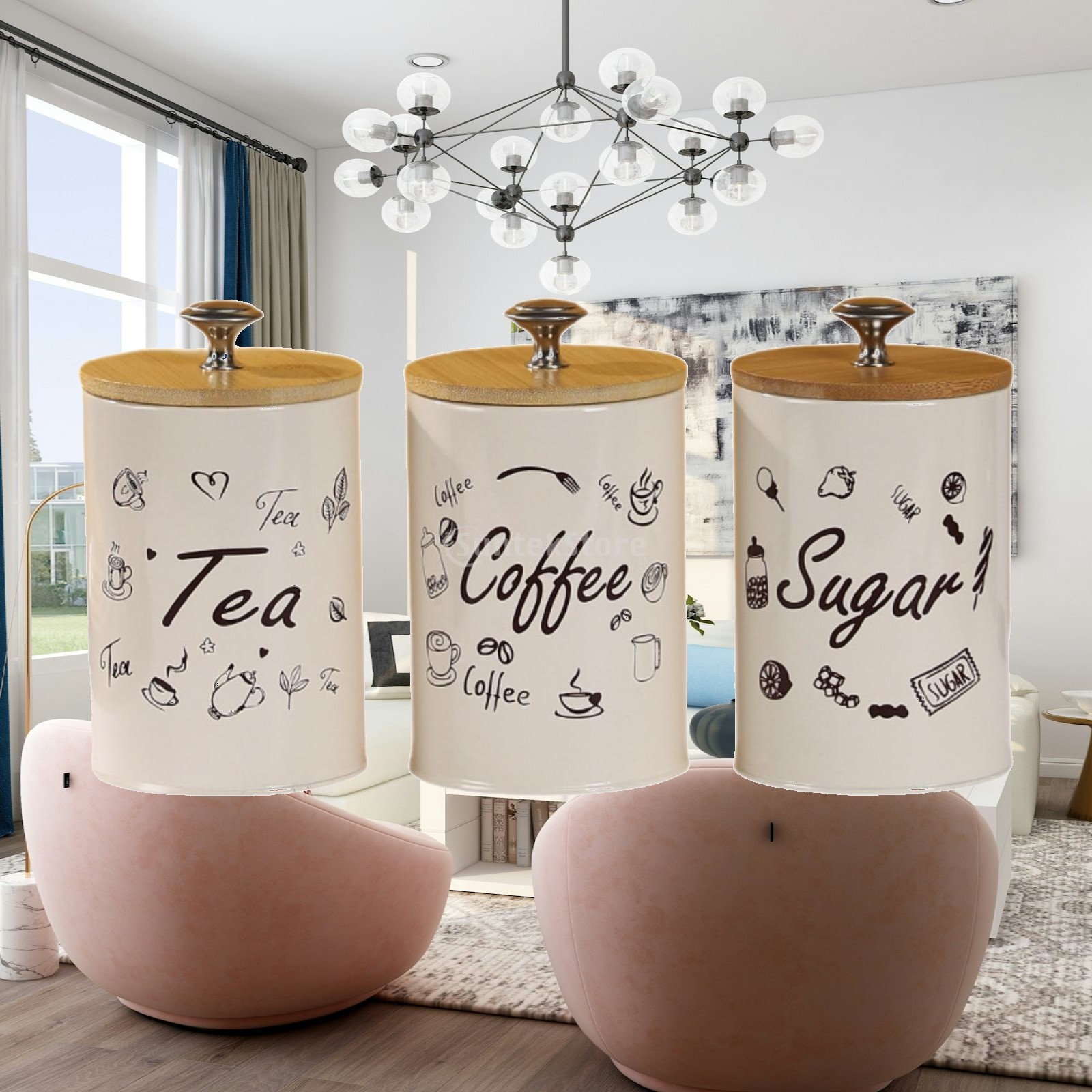 Farmhouse Coffee Tea Sugar Can - Coffee Tea Sugar Canister Set ulasan dan harga