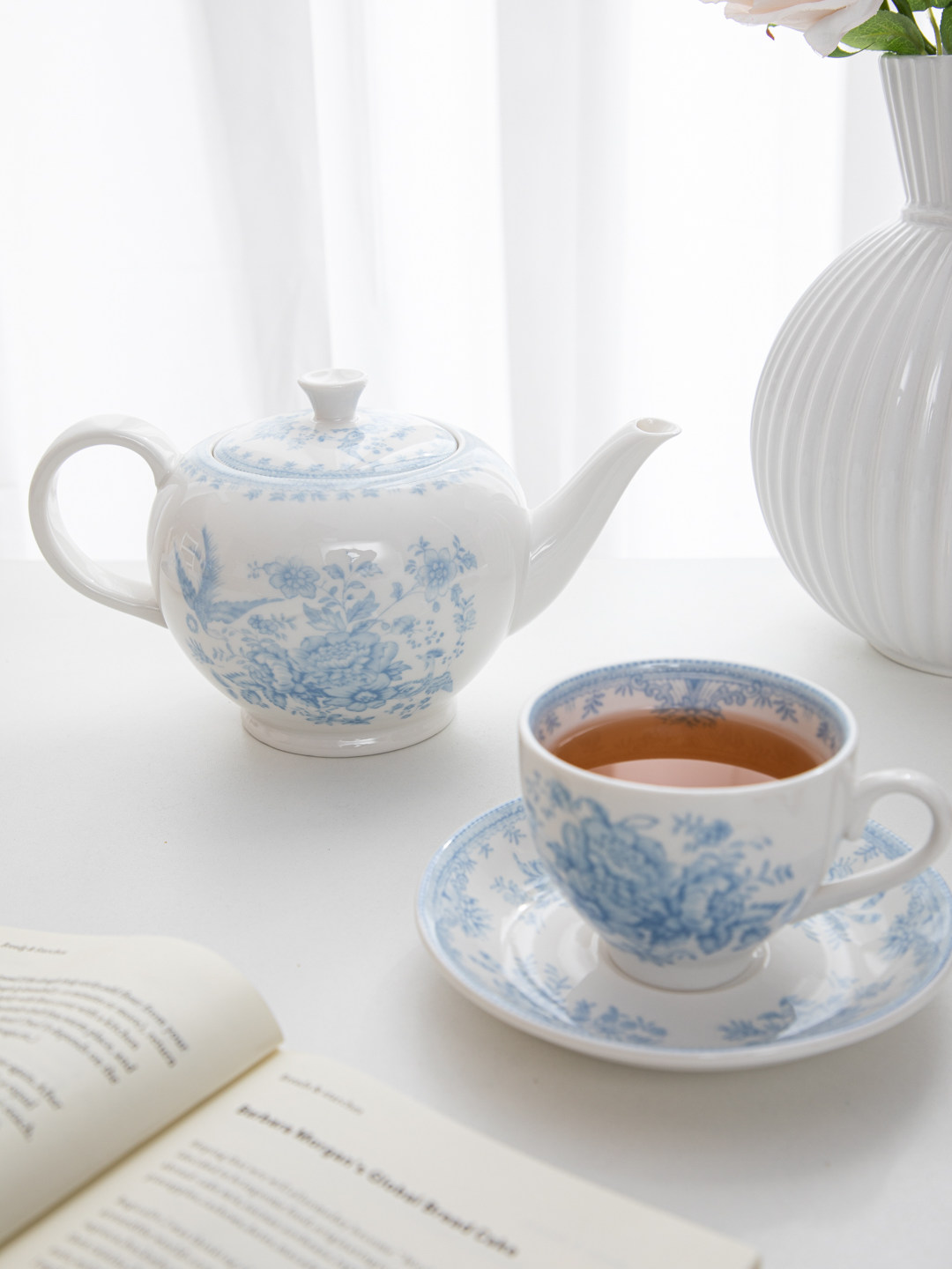 House, retro blue peony aftern - Espresso Cup Saucer ulasan dan harga