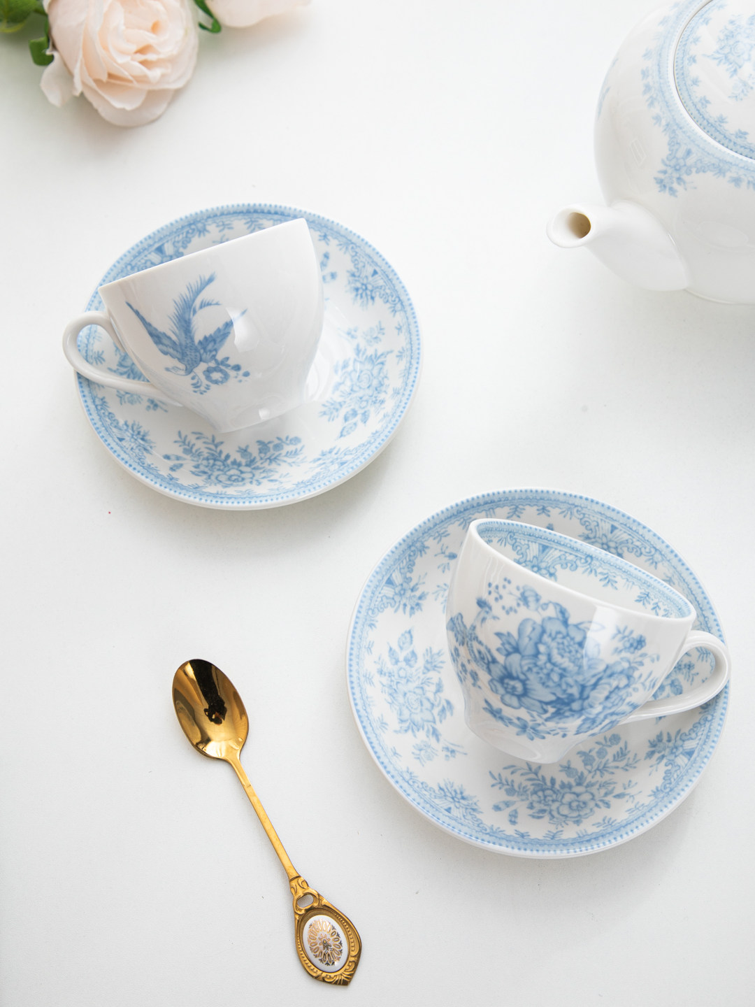 House, retro blue peony aftern - Espresso Cup Saucer ulasan dan harga