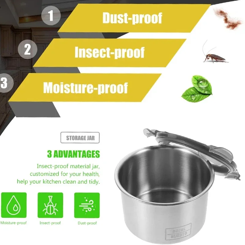 Stainless Steel Food Container - Coffee Tea Leaf And Bean ulasan dan harga