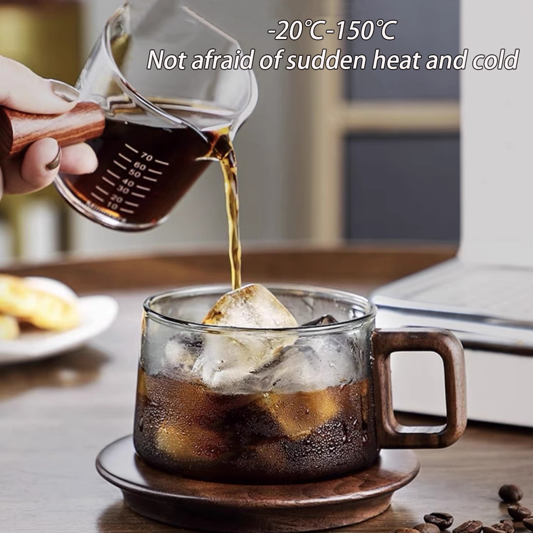Wood Handle Coffee Mug With Sp - Espresso Cup Saucer ulasan dan harga