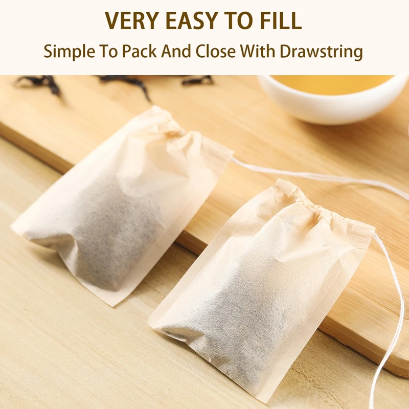 100Pcs Teabags with Drawstring - Coffee Tea Leaf And Bean ulasan dan harga