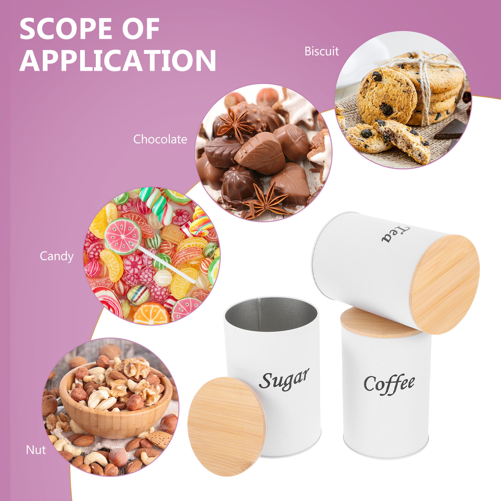 3Pcs Airtight Round Canisters  - Coffee Tea And Bean ulasan dan harga