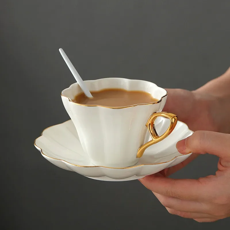 Ceramic Elegant Flower Bone Ch - Espresso Cup Saucer ulasan dan harga