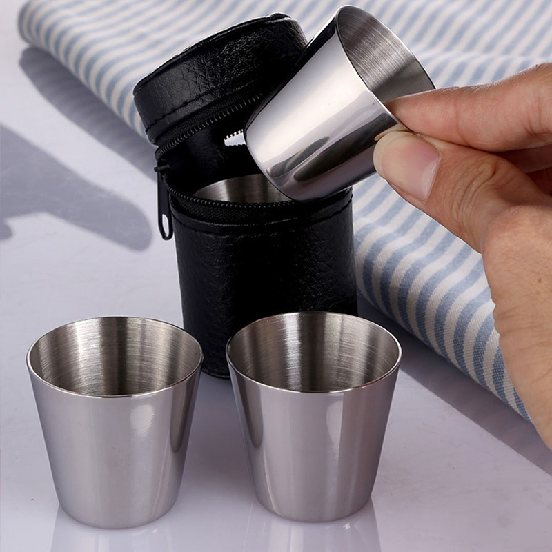 4/6Pcs Stainless Steel Cups Mi - Coffee Tea Sugar Canister Set ulasan dan harga