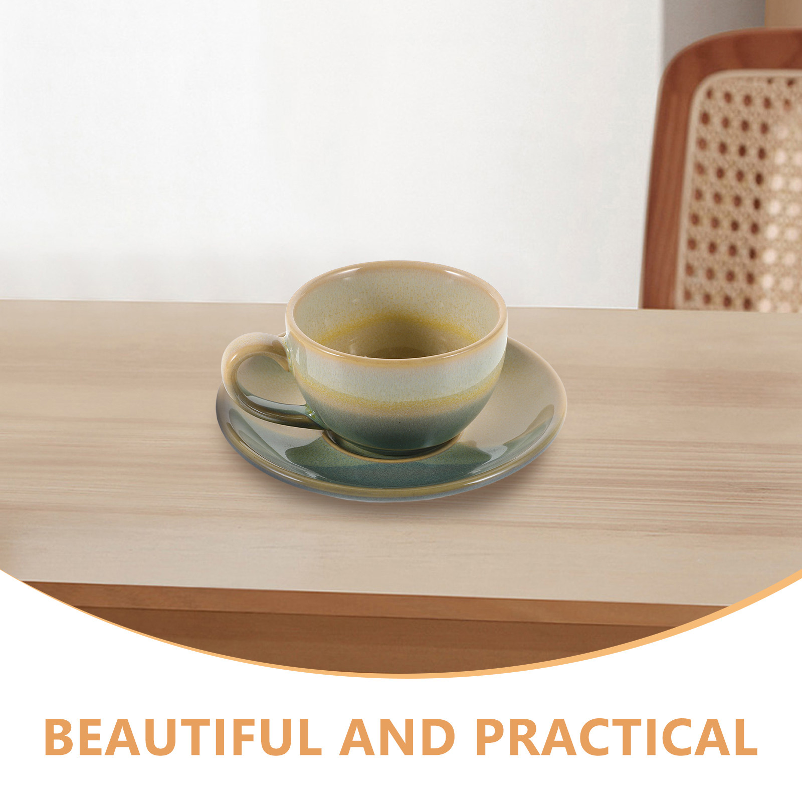 1Set Vintage Ceramic Coffee Cu - Espresso Cup Saucer ulasan dan harga