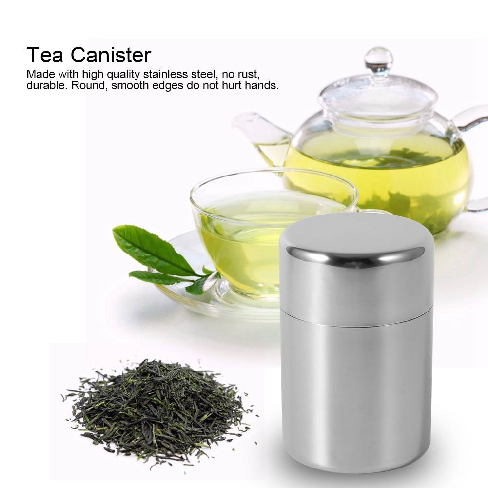 Stainless Steel Tea Leaf Tins  - Coffee Tea Sugar Canister Set ulasan dan harga