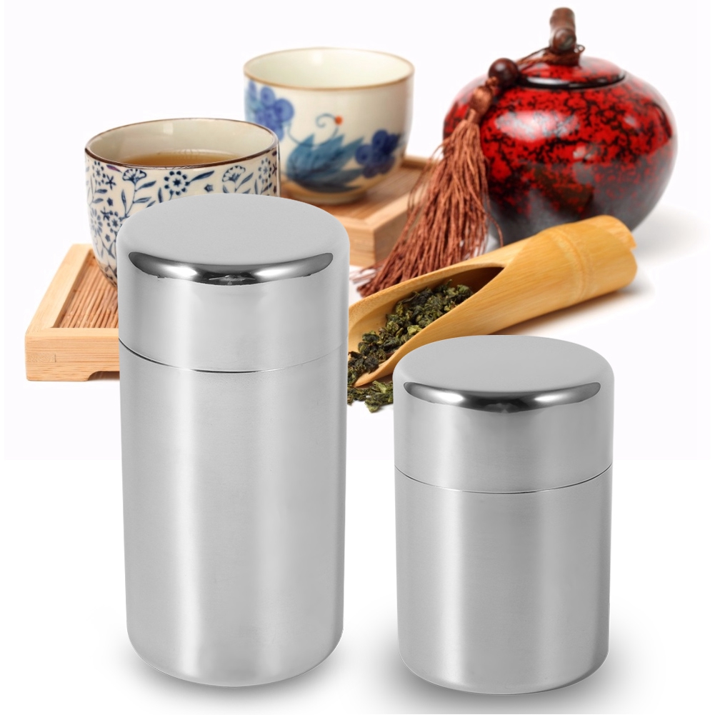 Stainless Steel Tea Leaf Tins  - Coffee Tea Sugar Canister Set ulasan dan harga