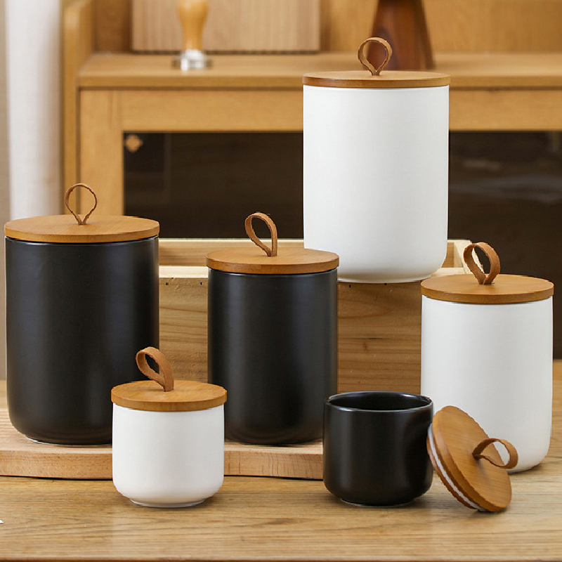 Nordic Ceramic Storage Jar Mat - Coffee Tea Sugar Canister Set ulasan dan harga