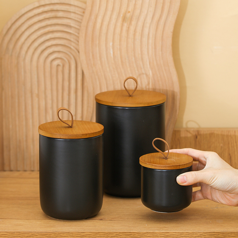 Nordic Ceramic Storage Jar Mat - Coffee Tea Sugar Canister Set ulasan dan harga