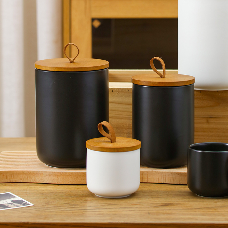 Nordic Ceramic Storage Jar Mat - Coffee Tea Sugar Canister Set ulasan dan harga