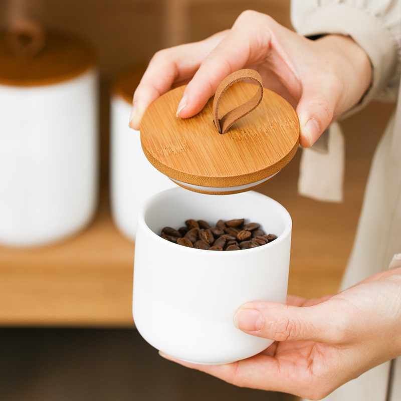 Nordic Ceramic Storage Jar Mat - Coffee Tea Sugar Canister Set ulasan dan harga