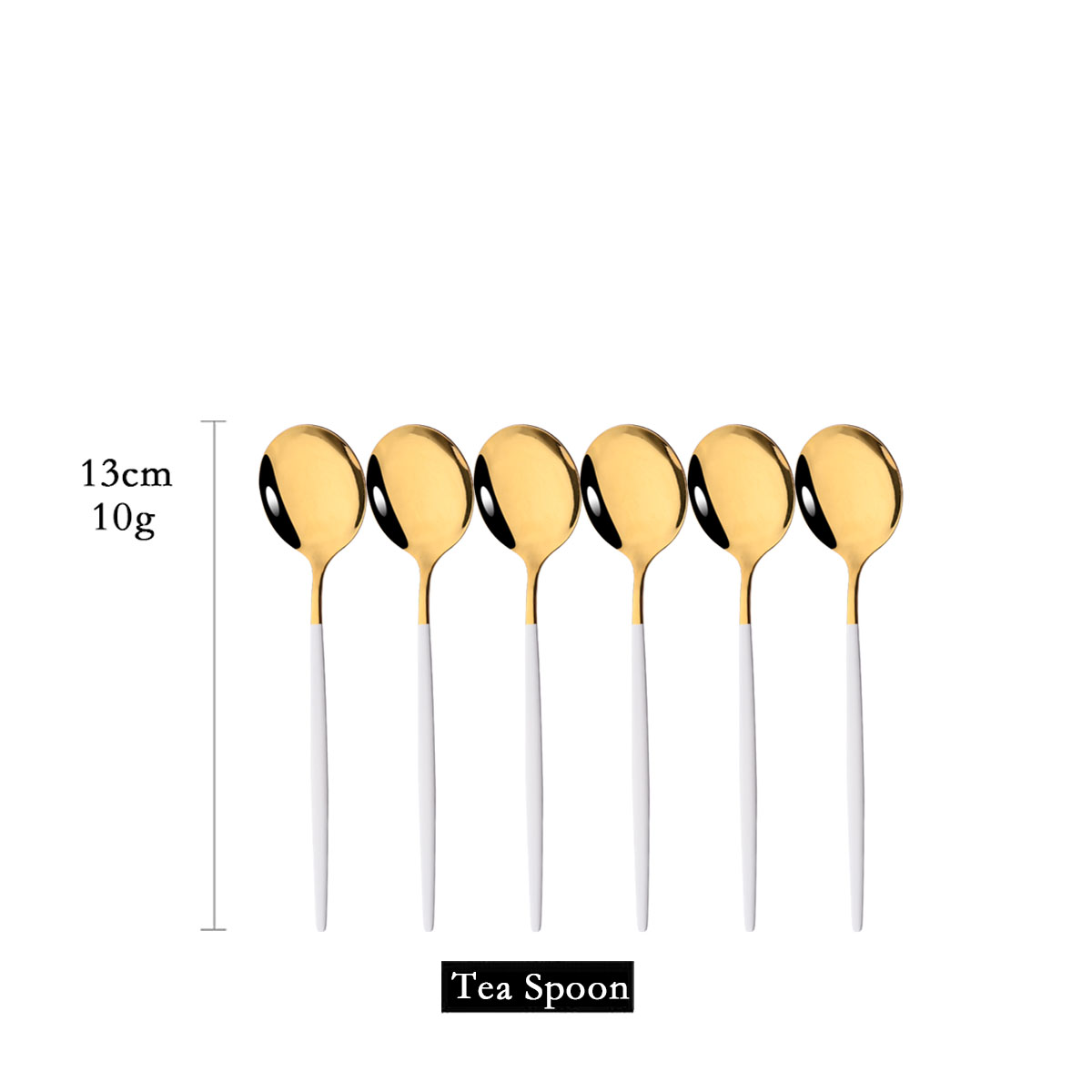 6Pcs Mirror White Gold Tea Spo - Coffee Tea Sugar Canister Set ulasan dan harga