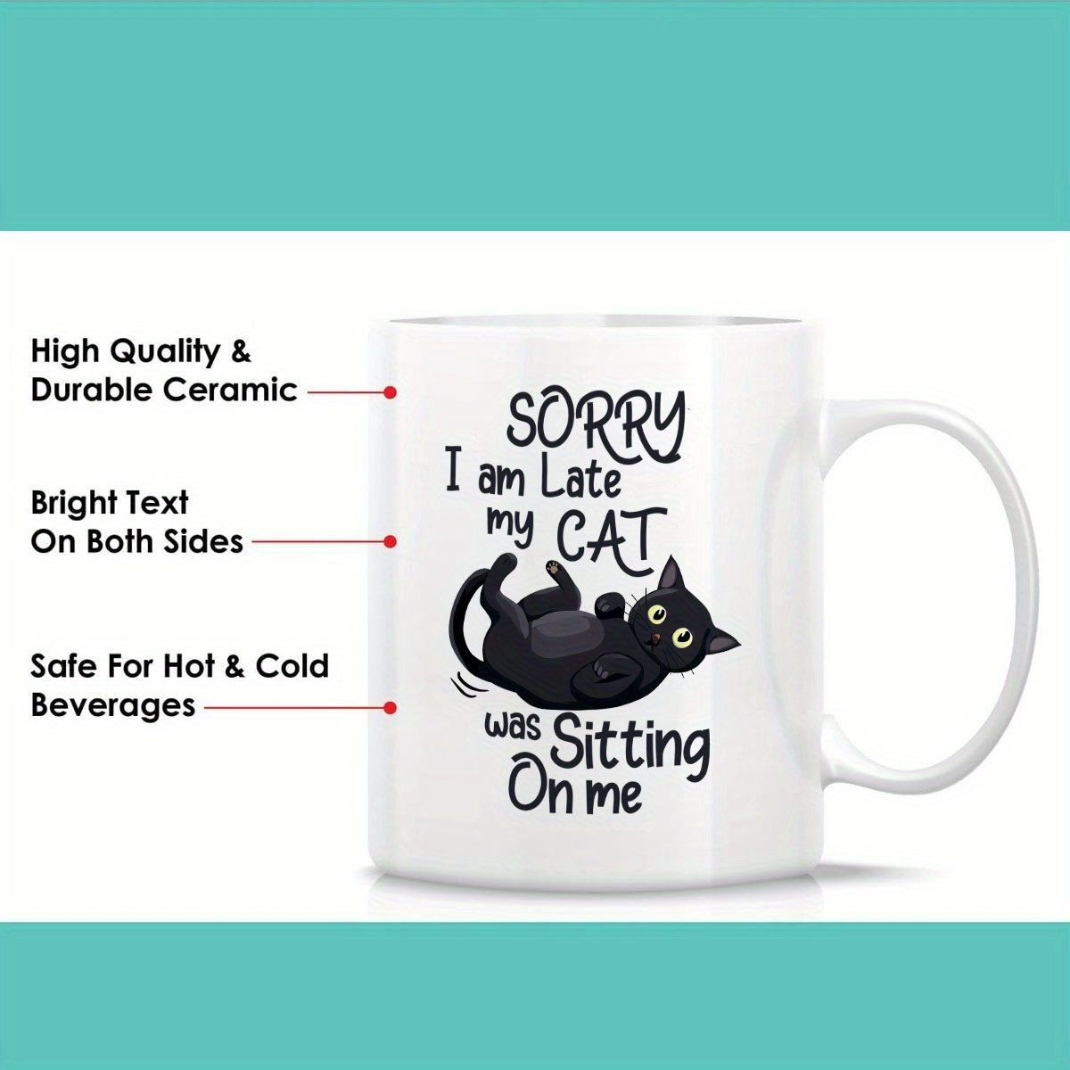 1 Funny Cat Shaped Ceramic Mug - Coffee Tea You And Me ulasan dan harga