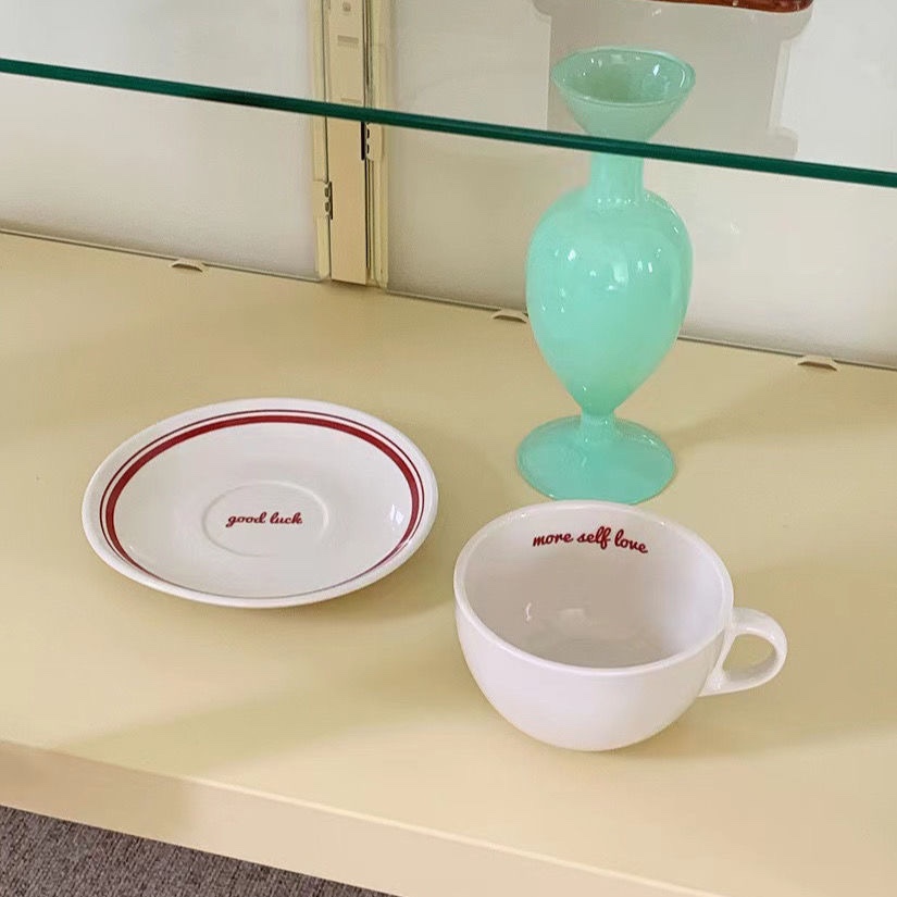 Korea Letters Coffee Cup Sauce - Espresso Cup Saucer ulasan dan harga