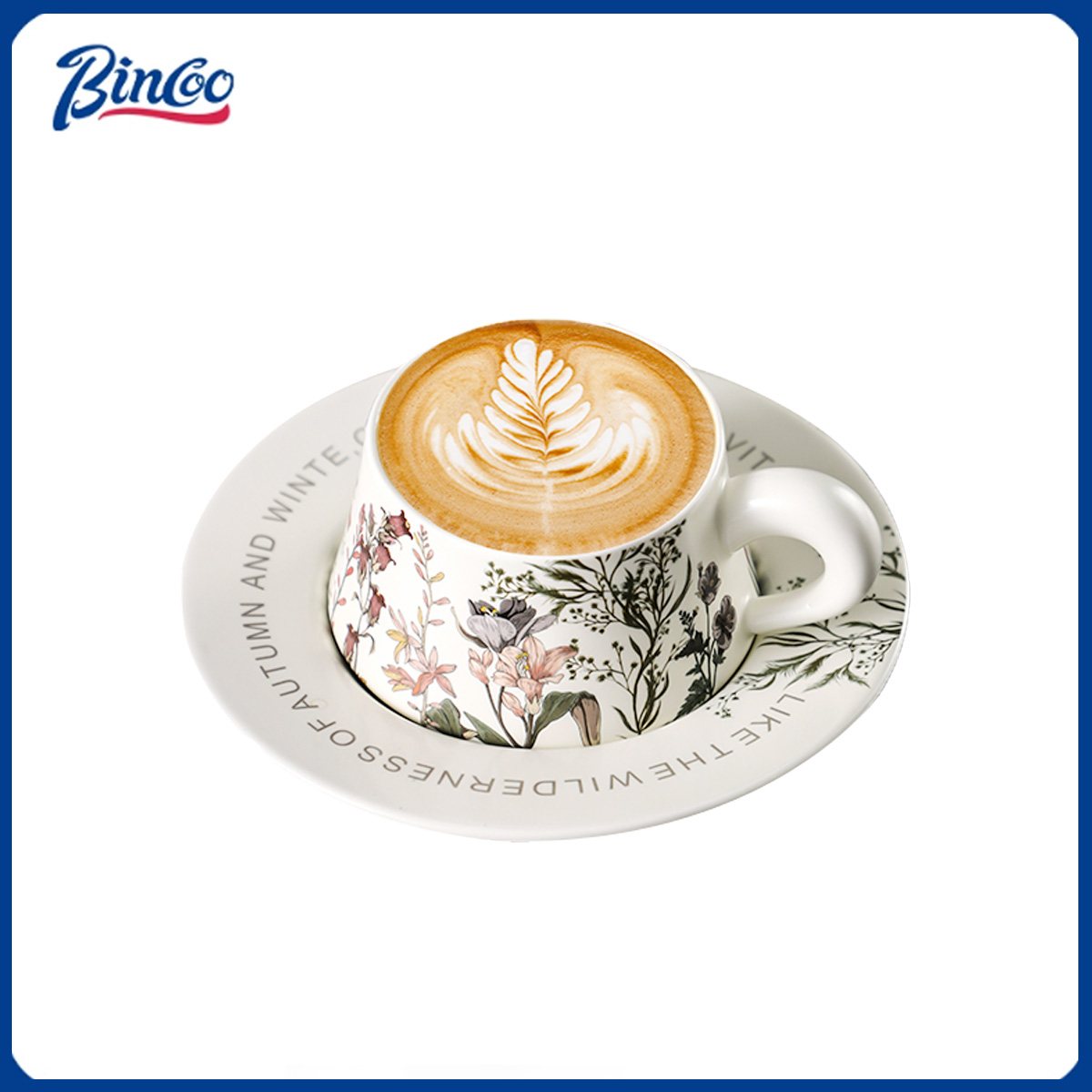 BINCOO 260ml Ceramic Coffee Cu - Espresso Cup Saucer ulasan dan harga