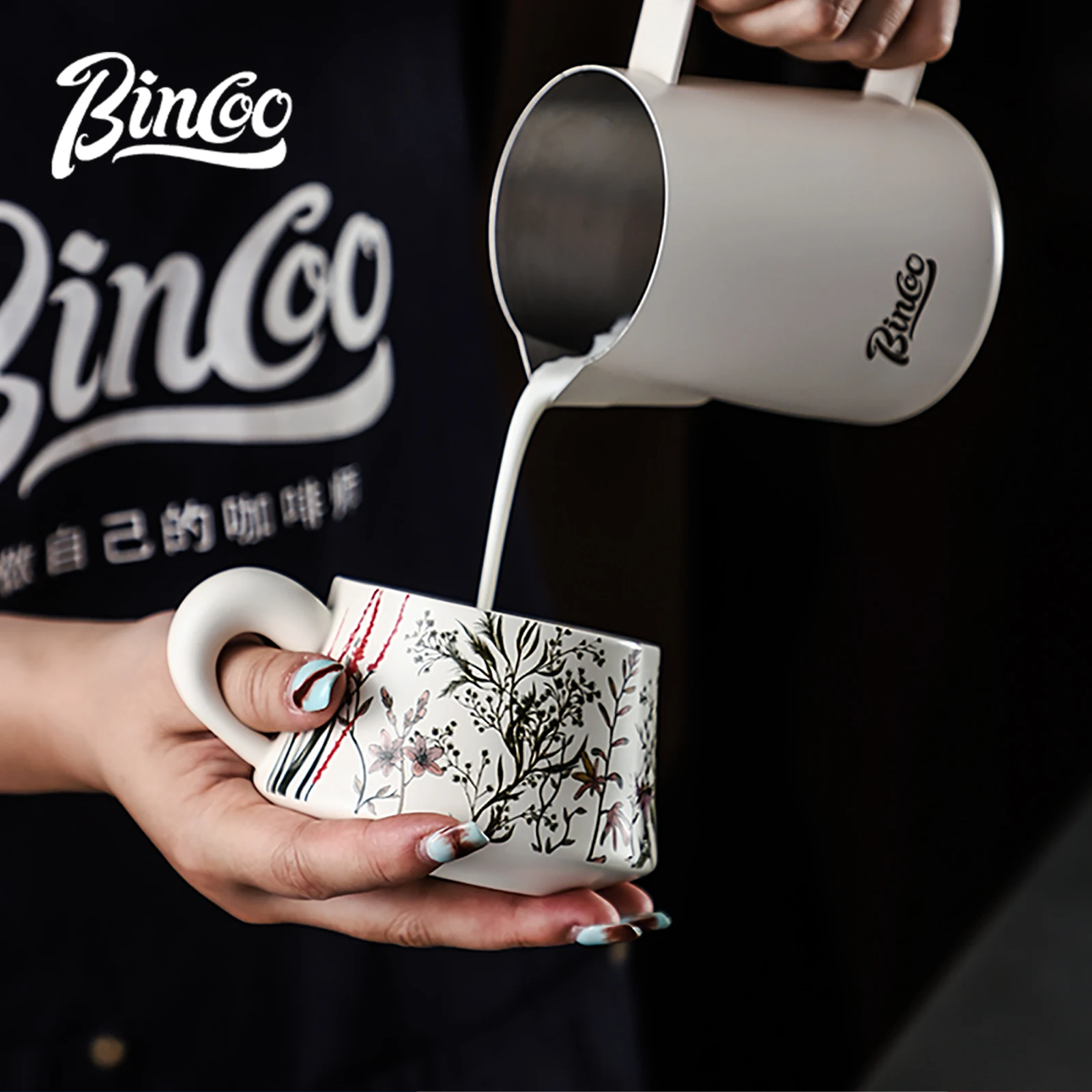 BINCOO 260ml Ceramic Coffee Cu - Espresso Cup Saucer ulasan dan harga