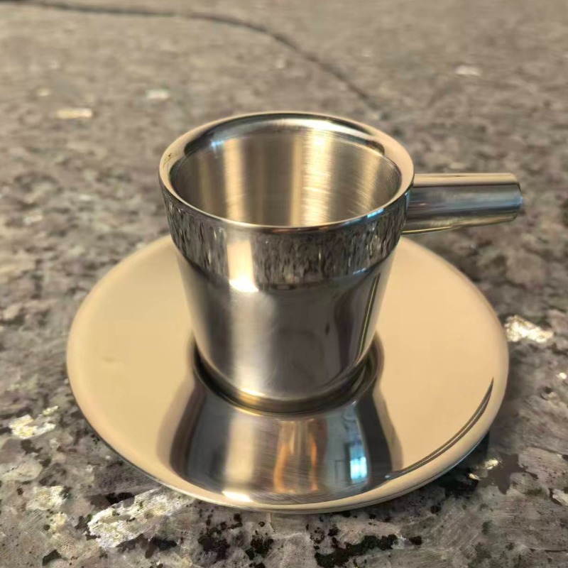 2 pack Stainless Steel Coffee  - Espresso Cup Saucer ulasan dan harga