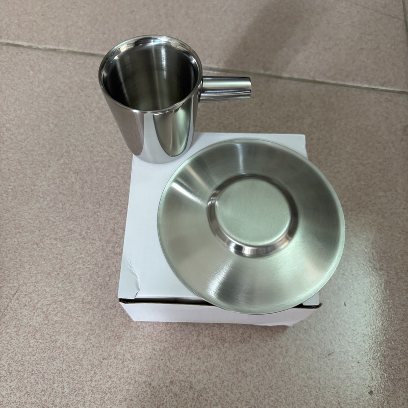 2 pack Stainless Steel Coffee  - Espresso Cup Saucer ulasan dan harga