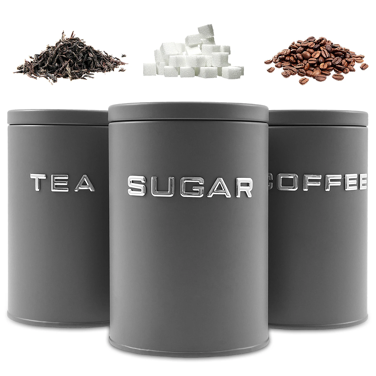 3 Pcs Tea Coffee Sugar Caniste - Coffee Tea Sugar Canister Set ulasan dan harga