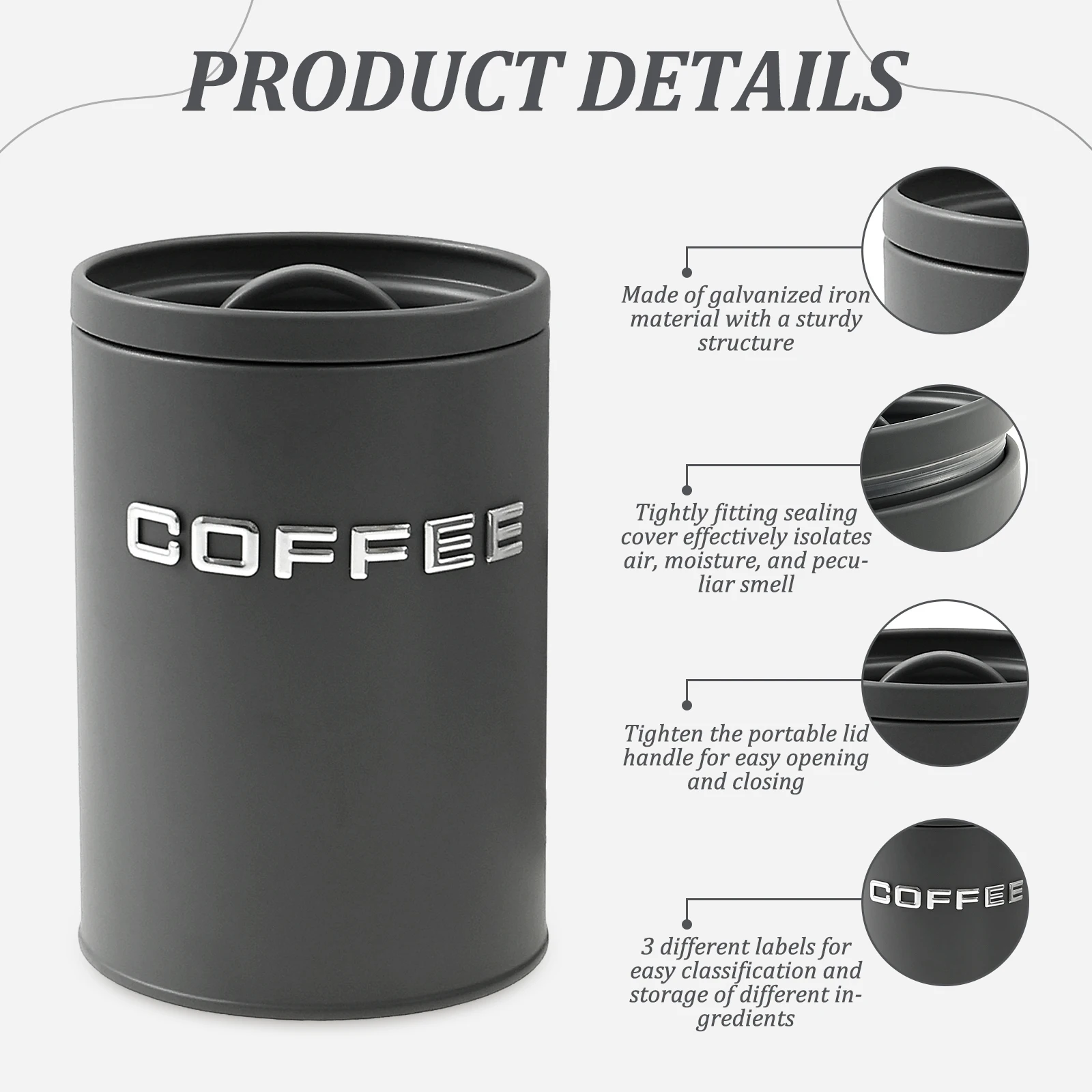 3 Pcs Tea Coffee Sugar Caniste - Coffee Tea Sugar Canister Set ulasan dan harga