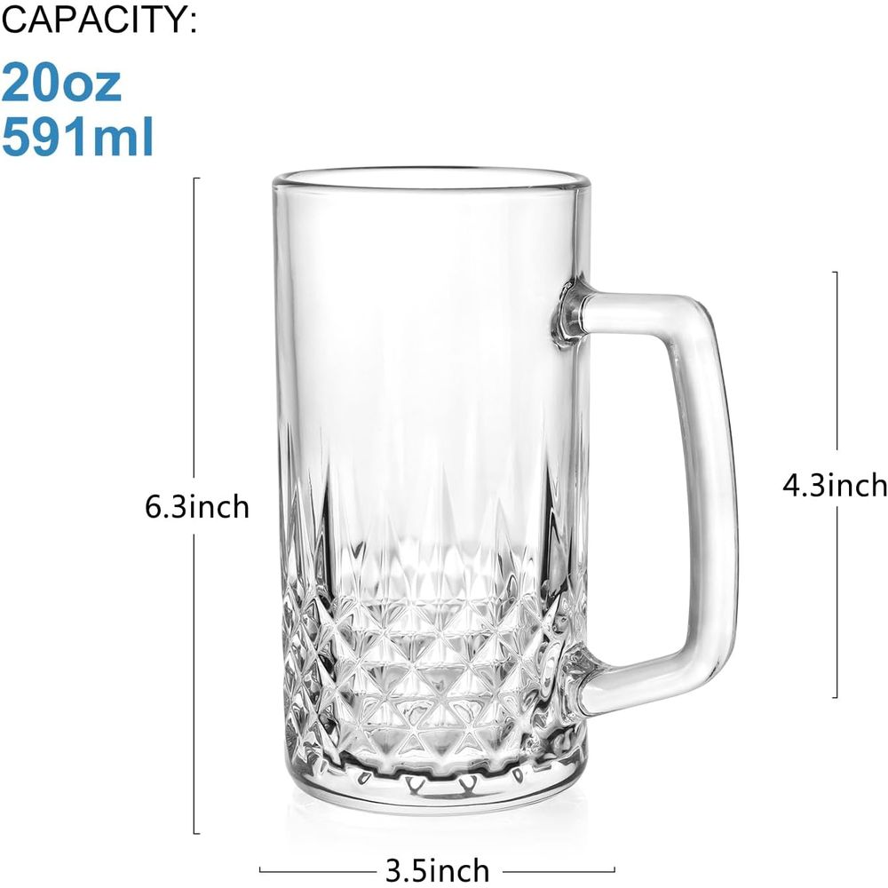 20 oz Heavy Glass Mugs Set of  - Coffee Or Tea Please ulasan dan harga