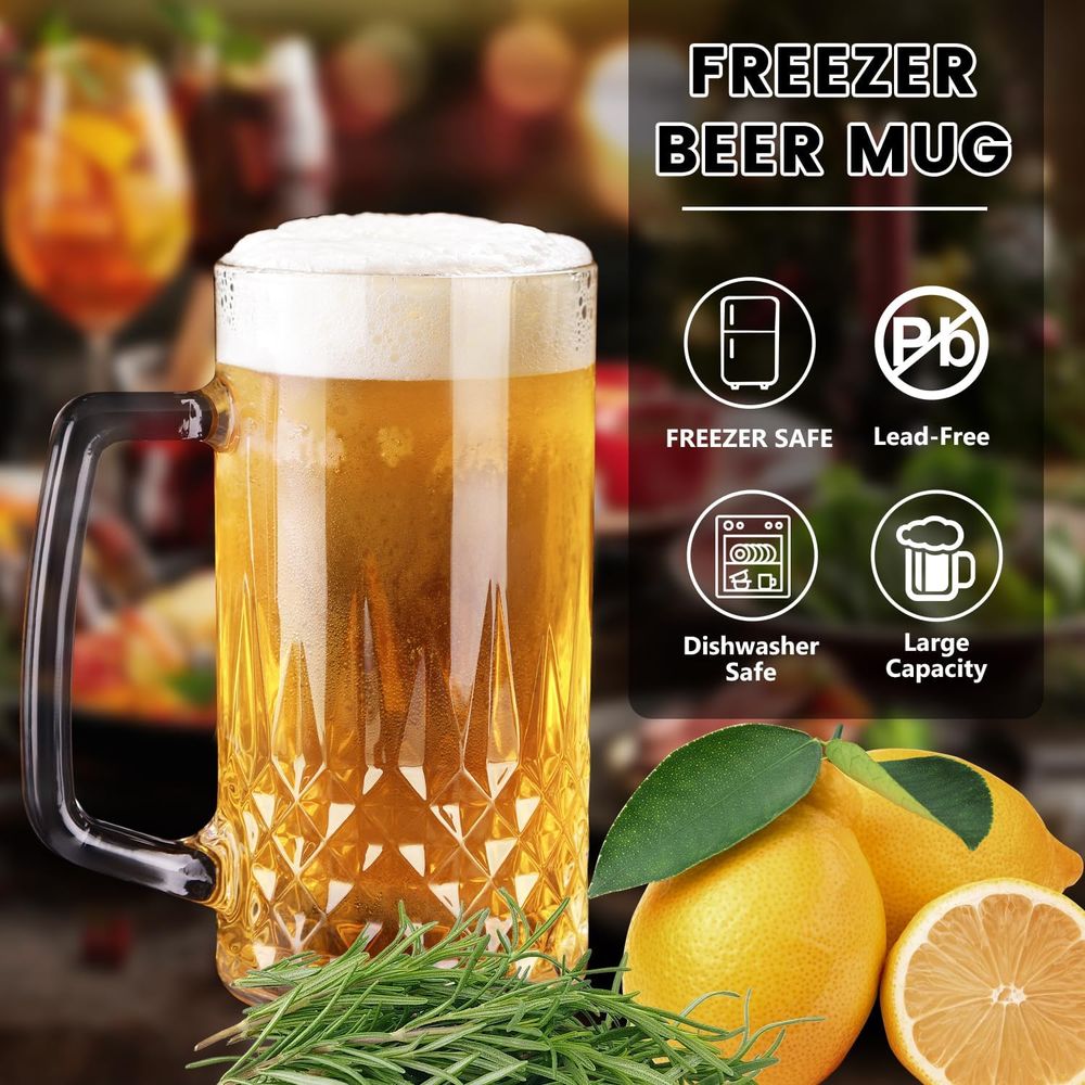 20 oz Heavy Glass Mugs Set of  - Coffee Or Tea Please ulasan dan harga