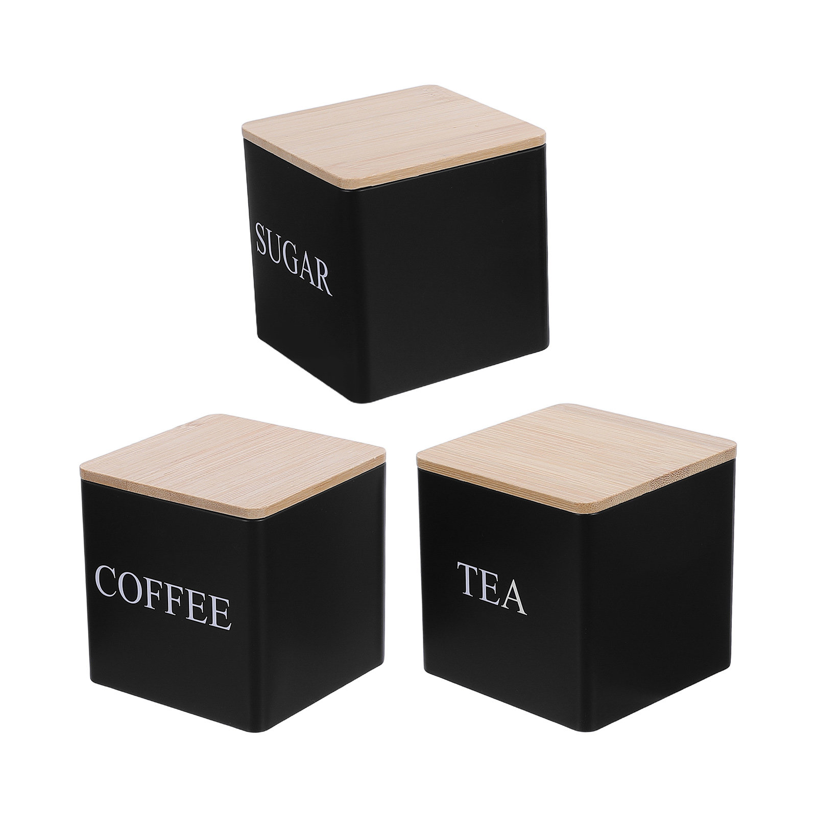 3Pcs Metal Tea Coffee Sugar Ca - Coffee Tea Sugar Canister Set ulasan dan harga