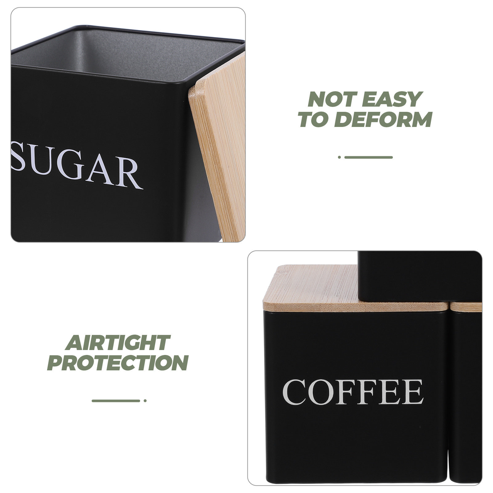 3Pcs Metal Tea Coffee Sugar Ca - Coffee Tea Sugar Canister Set ulasan dan harga